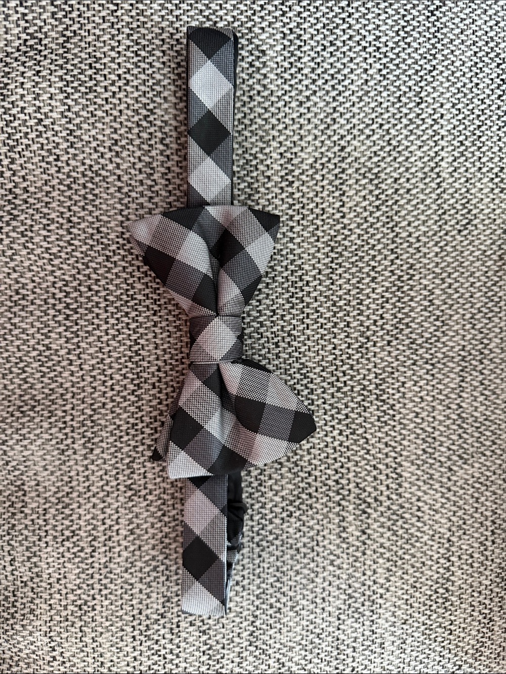 Express Black and Gray Checkered Bow Tie